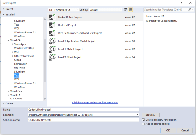 VisualStudioLeanFTOpen